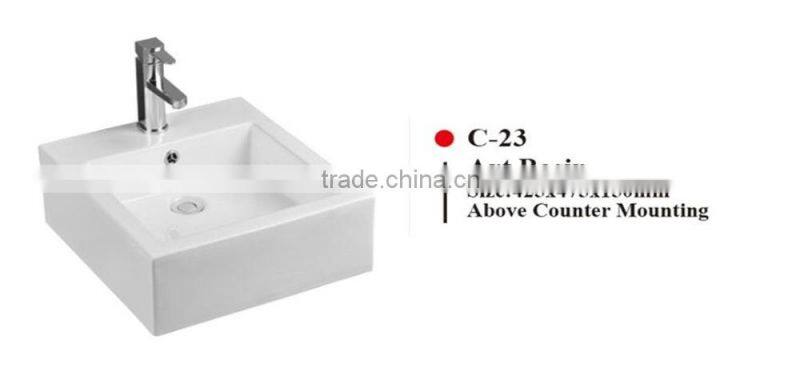BP-104 Modern Bathroom Design, Quality Square Art Basin, Bathroom Countertop Ceramic Washbasin Bowl