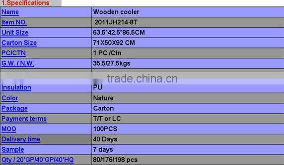 Wood retro light cooler