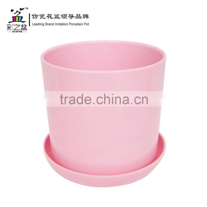 classical design plastic flower pot Straight barrel round melamine flower pot 1424