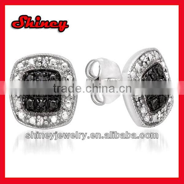 yiwu factory cheap high quality shiny silver heart earring