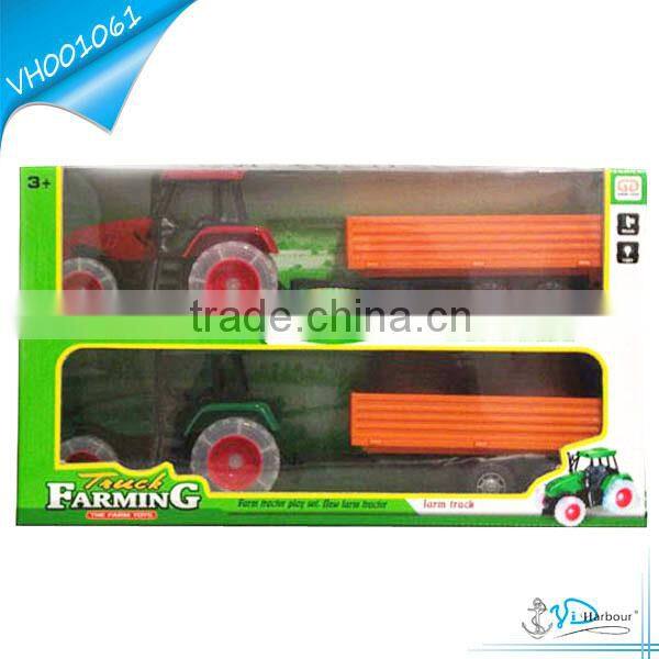 Child Plastic Friction Farm Tractor Toy with Music and Light