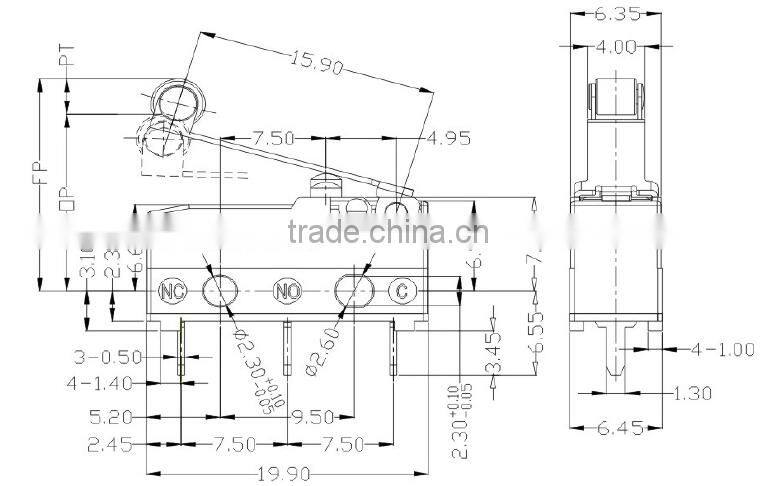 3 position micro switch With Roller Lever 10a 16a 21a Tuv Ul Vde Ce Cb Kc
