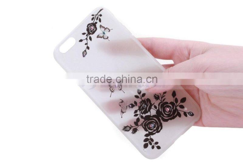 Ultra-Slim Glow In the Dark Mobile Phone Cases Luminous Plastic TPU Back Butterfly Flower Case for iPhone 6S 5 Plus