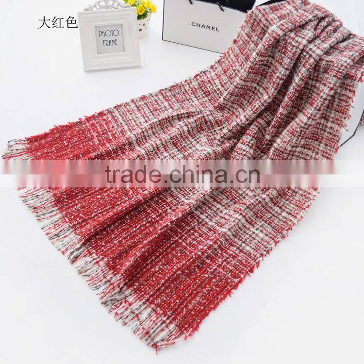Best Selling Loop Yarns Woven Plaid Fashion Ladies Winter Shawl
