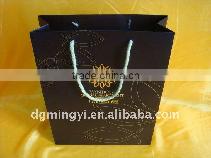 Luxury Black Paper Shopping Bag, customer design packaging bags