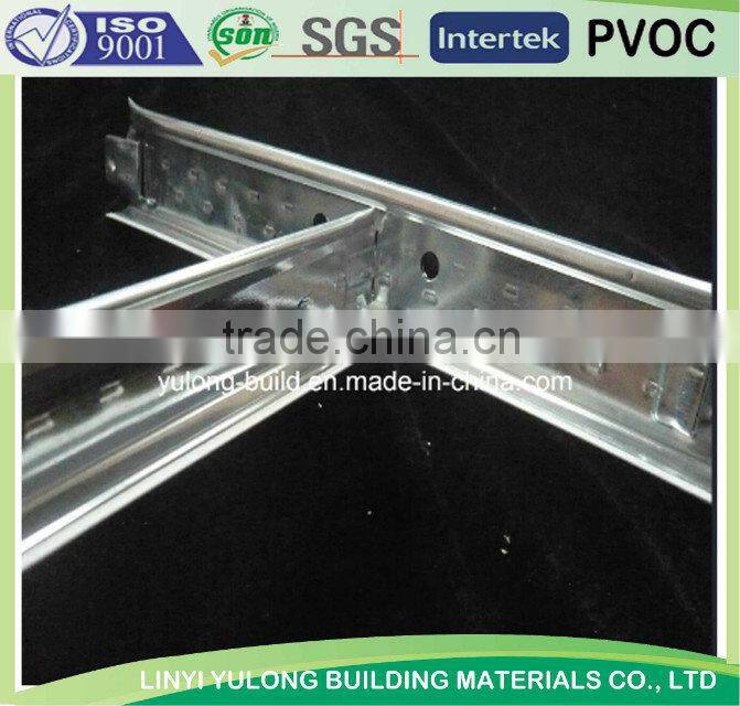Good quality t grid/ t bar for gypsum ceiling/mineralfiber ceiling
