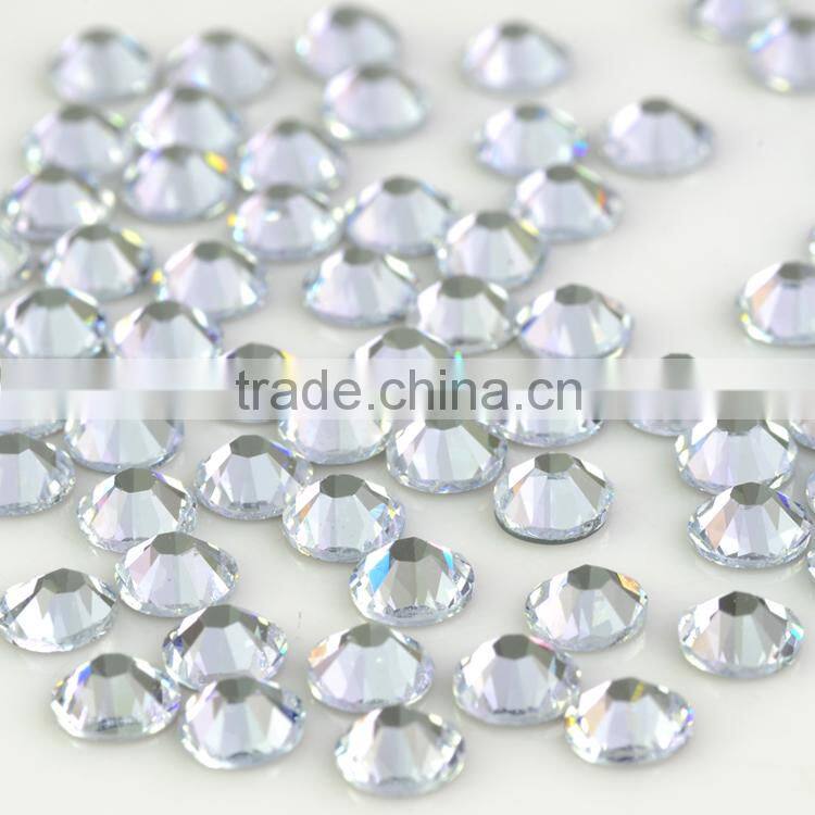 High quality crystal glass flatback loose round 14 facet cuts non hotfix rhinesotones for nail art decoration