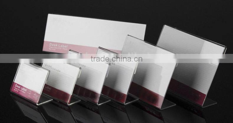 L-shaped acrylic table sign/perspex Price tag/PMMA Display card