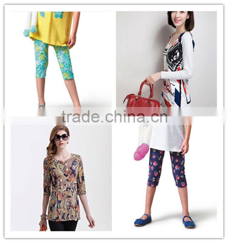 2015 Retail and custom fabric custom print cotton knit fabric for t shirt and garment