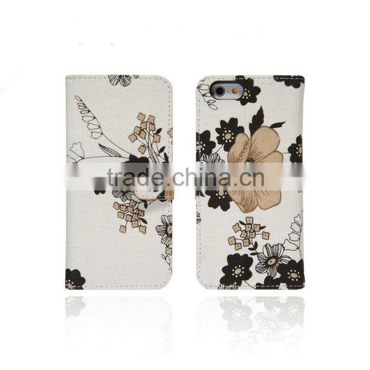 Premium Leather Case for iPhone 6, For iPhone 6 Case Cheap Leather/Canvas Leather Back Cover