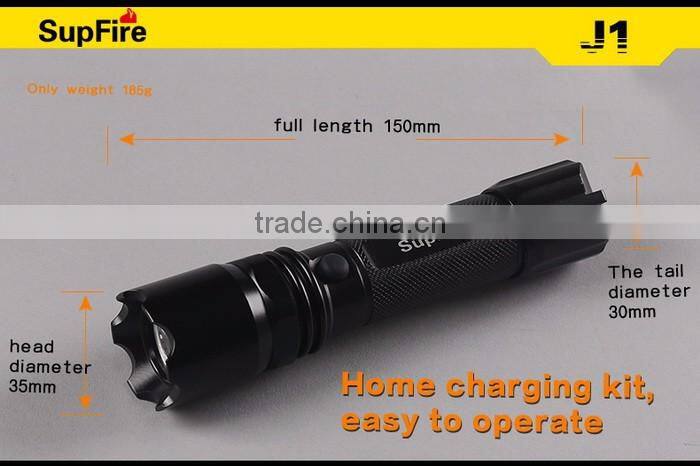Supfire J1 Rechargeable 3W flashlight camping Led Torch