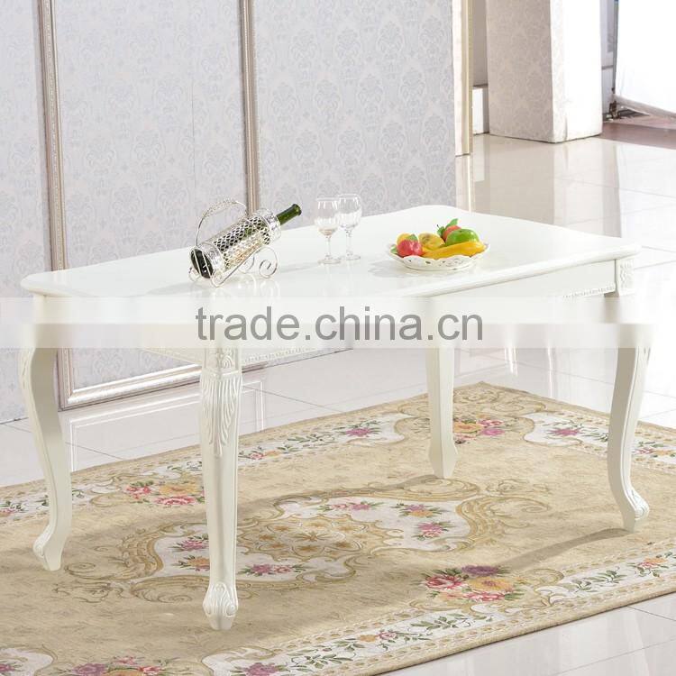 Luxury European solid wood banquet table hotel table and chairs with gold painted