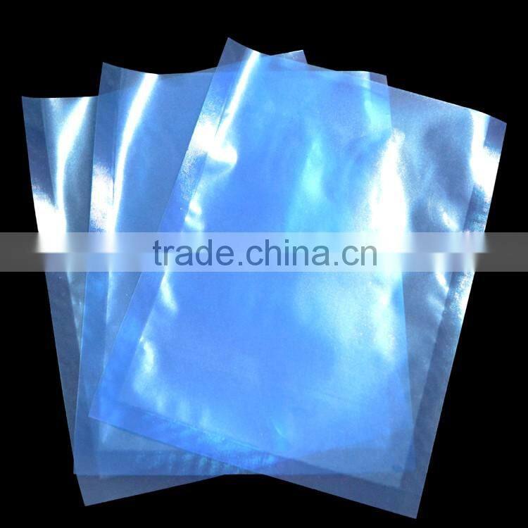 antistatic pet cpp laminated transparent 3 side seal vacuum bag