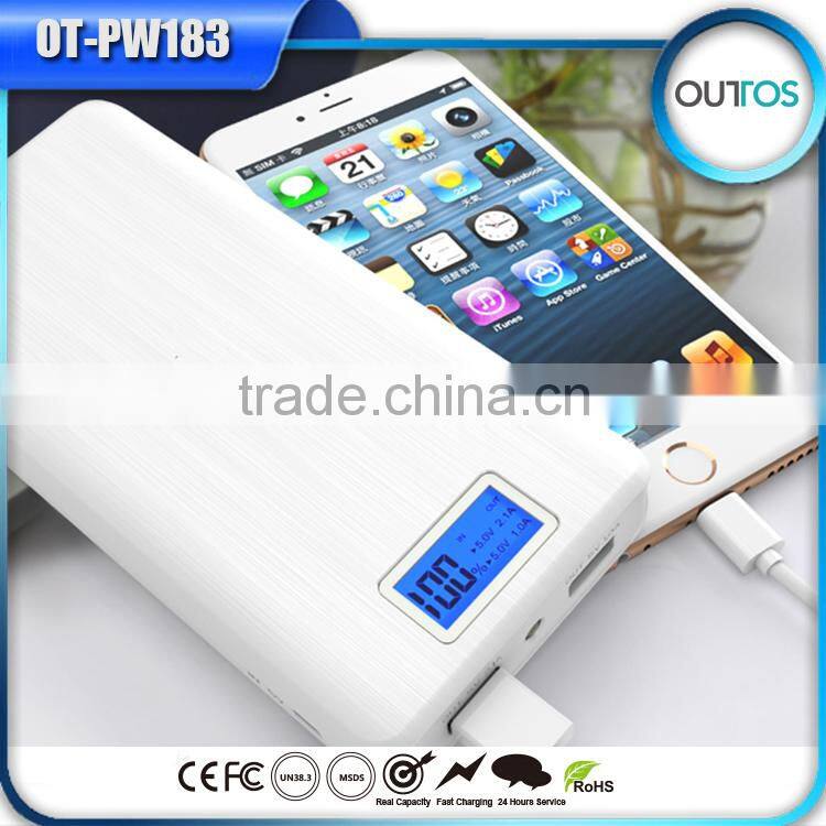 2015 New Arrival Dual USB 16000mAh Fast Charging Power Bank Battery Charger