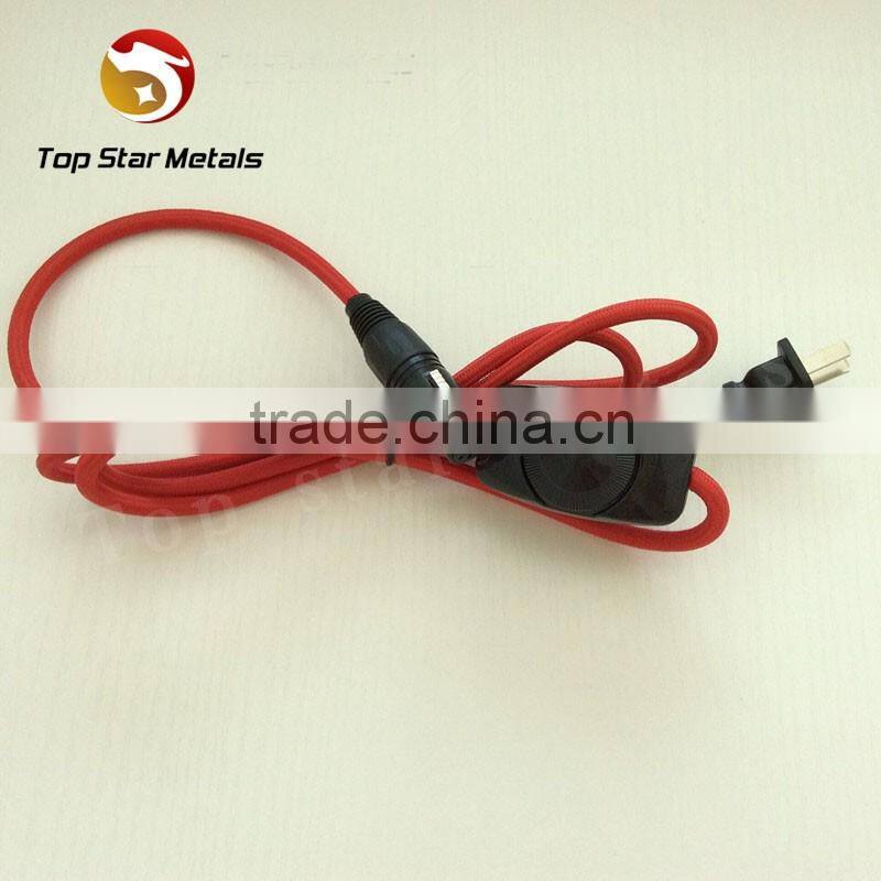 Red analog xlr connector with US power cord for smoking