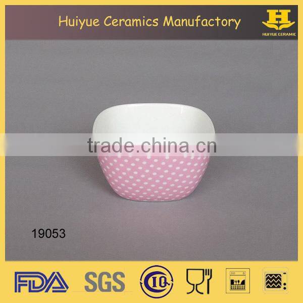 ceramic decal printing square snack bowl