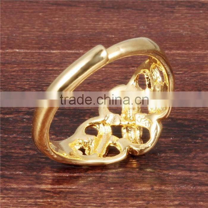 2016 brass fashion 18K gold plated jewellery infinity symbol ring