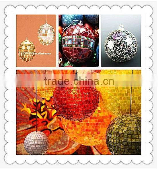 2015 Newest Multicolor outdoor solar led light 10" mosaic glass ball za