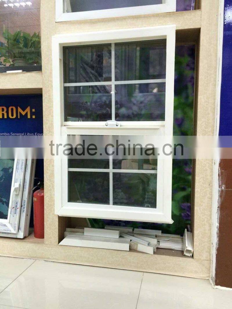 Plastic American lifting window material and Horizontal opening pattern pvc double window