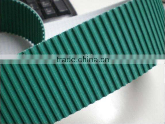 PU timing belt with green fabric on teeth side