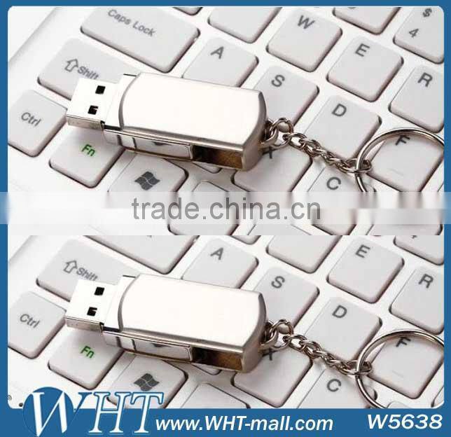 360 Degree Rotating Stainless USB Flash Drive Memory Stick Metal USB Disk