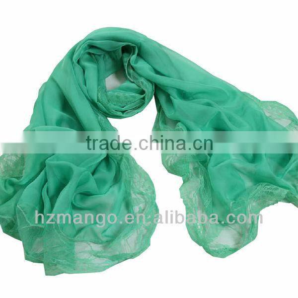 2016 Latest Fashionable Woman Lace chiffon scarf