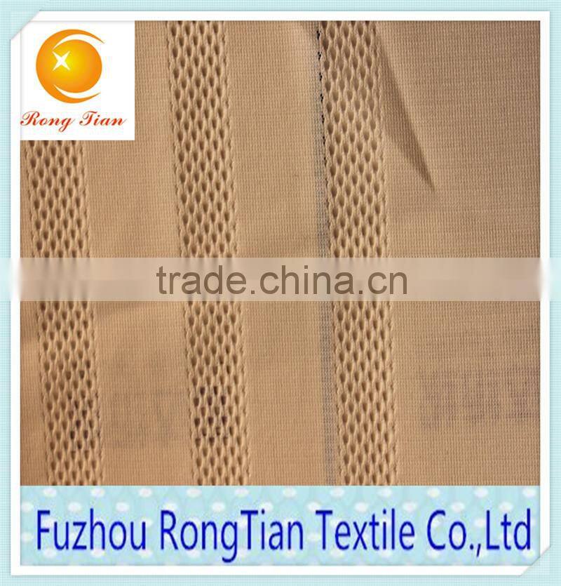 Hot sale white polyester mesh and cloth one color stripe fabric for sportwear
