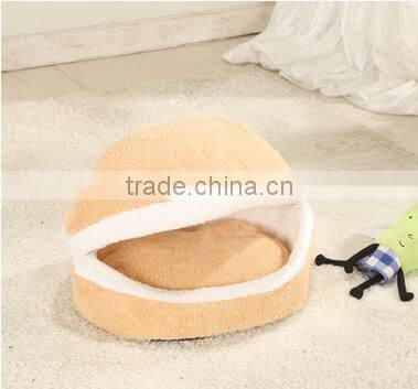 wholesale Hamburger Style Shell Nest Windproof Waterproof Removable Pet Cat Bed House Thermal Hiding