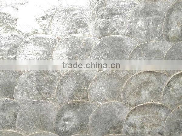 Capiz mother of pearl wall paper silver white capiz sea shell mosaic tile