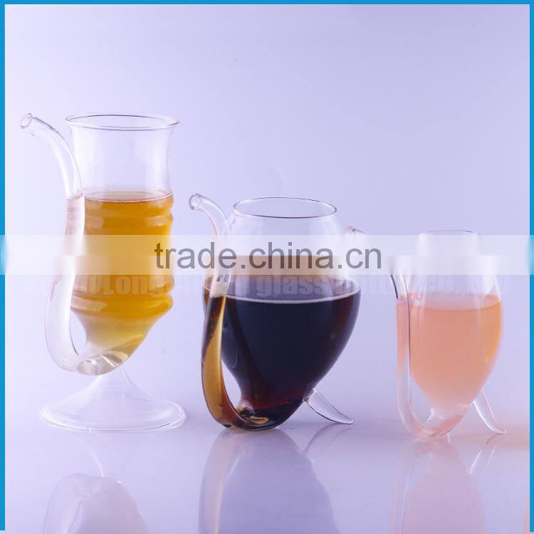 120ml drinking glass wine cup with straw