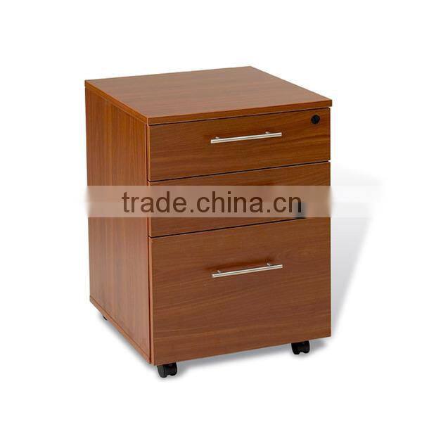 Hot Sale Laminate Chest MDF Three Drawers File Cabinet with Wheels
