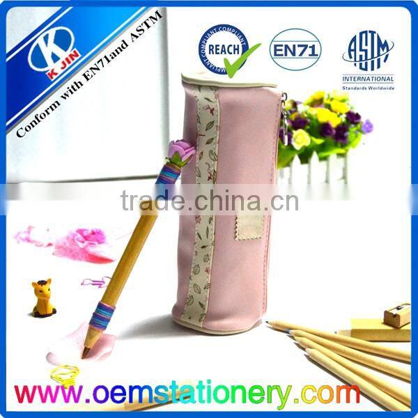 Promotional kid's unusual pencil bags lovely round zipper pencil cases for gifts back to school