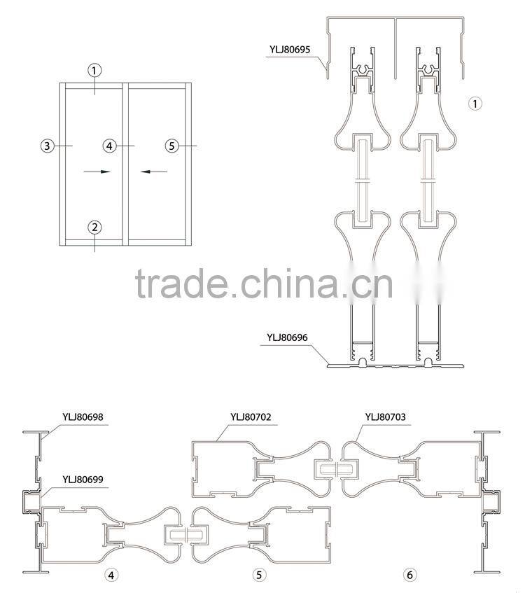 wood grain aluminum frame interrupted glass sliding door
