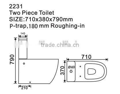 Sanitary ware australian toilet bowl 2231