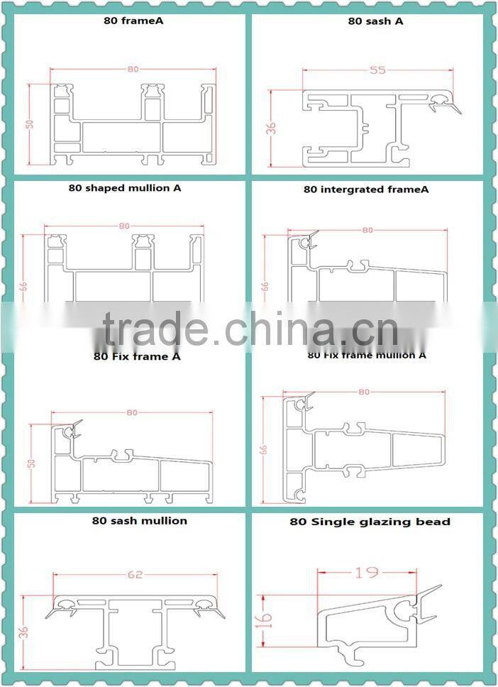 screen sash window pvc profile upvc horizontal sliding window