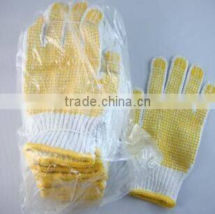 Blue PVC Dotted Cotton Glove/ PVC Dots Work Glove