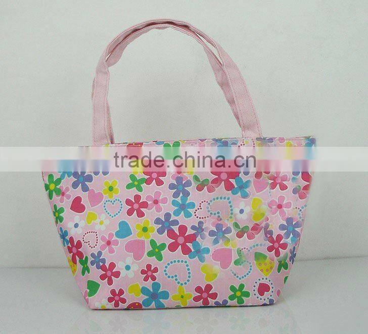 Floral canvas shopping bag, reusable shippinmg bag with printing flower