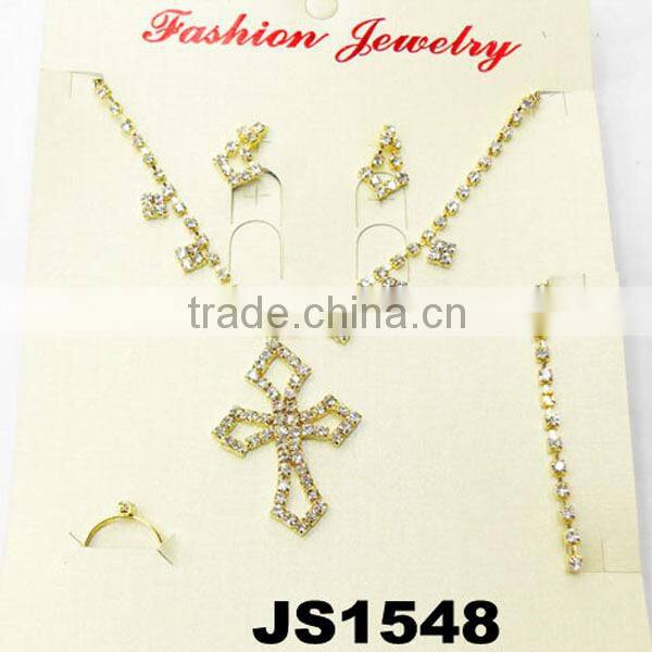 fashion red crystal necklace set for bridal