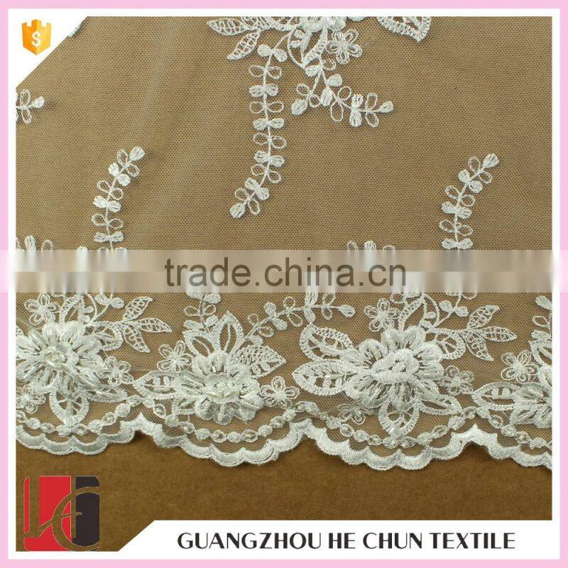 HC-5604-1 Hechun Factory 3d Tulle Embroidered Sample Bridal Lace Fabric
