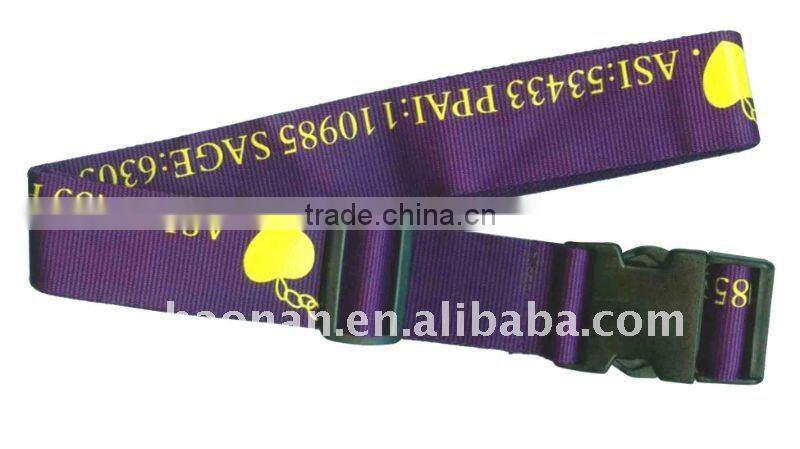 Blue luggage belt with customized logo