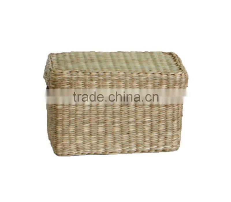 Cute seagrass box with lid, natural seagrass box with very very cheap price