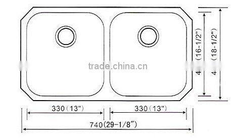 double equal bowl stainless steel sink kitchen equipment