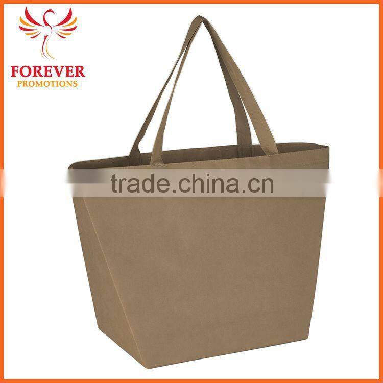 Custom Logo Printed Shopping Tote Recyclable Budget Reusable Green Non-woven Tote Shopping Bag