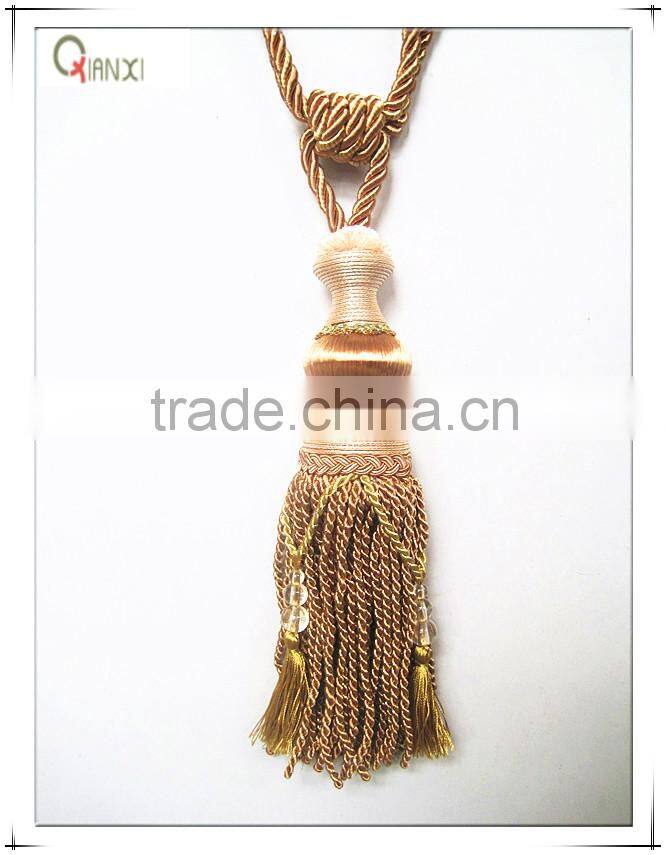 curtain accessories tieback with beads, brush bullion tieback tassel of curtain accessory