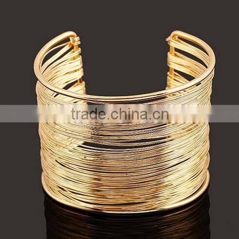 Punk Women Ladies Gold Silver Hollow Open Wide Bangle Cuff Jewellery Bracelet