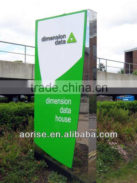 Advertising outdoor pylon sign for gas station