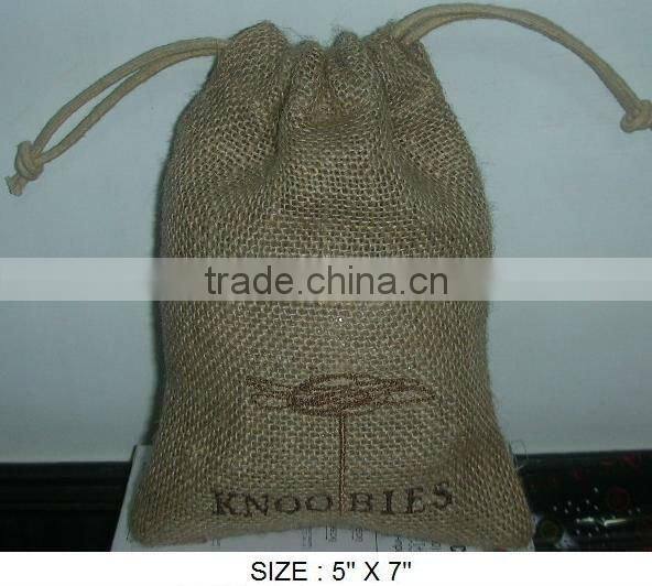 Jute draw string packaging pouch