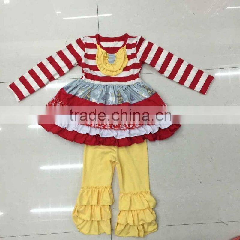 2015 lastest style IRL pic fashion baby girl children clothing outfit soft lace damask christmas girls outfits