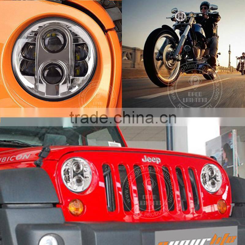 Hotsale headlight for motorcycle, Hi/Lo beam jeep 7 inch headlight for motorcycle