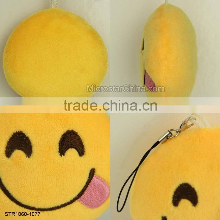 8cm different Smiley emoticon plush emoji Keychain cartoon Soft Stuffed emoji keychain